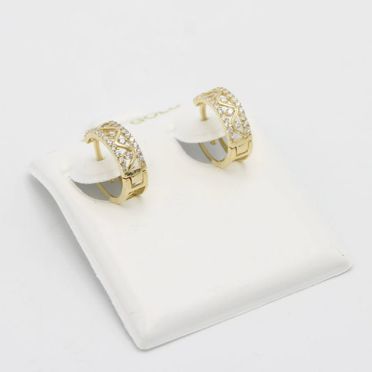 Offer $194.99 Hoops Cz Stones Yellow Gold