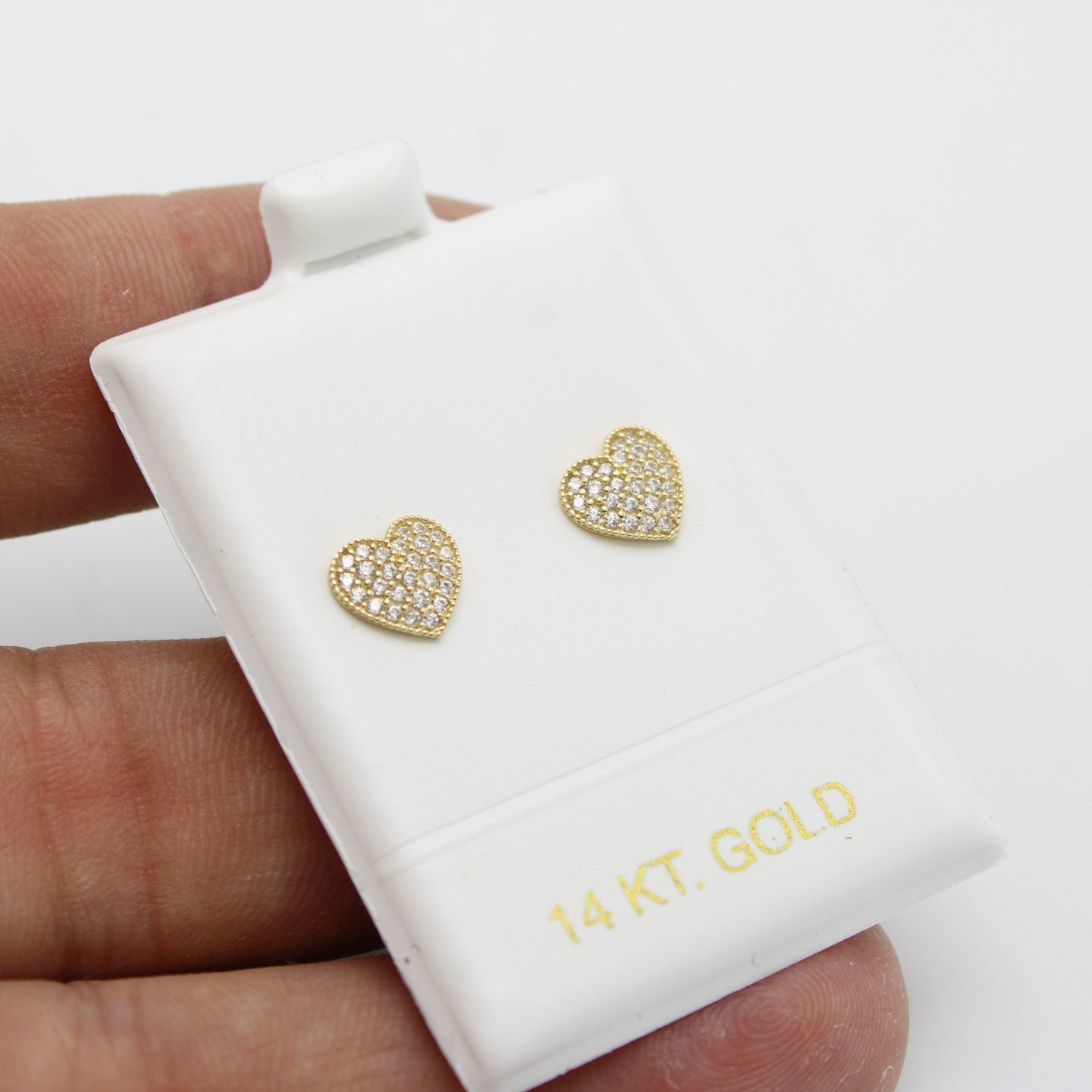 Offer $159.99 Heart Earrings Cz Stones Yellow Gold