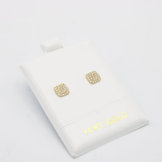 Copy of Offer $149.99 Square Earrings Cz Stones Yellow Gold