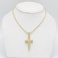 14K VS Diamond Cross Pendant With Ice Chain Yellow Gold