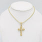 14K VS Diamond Cross Pendant With Ice Chain Yellow Gold
