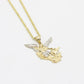 14K San Miguel Pendant Two Tones With Rope Chain Yellow Gold