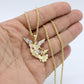 14K San Miguel Pendant Two Tones With Rope Chain Yellow Gold
