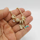 14K Bangle With Charms Cz Stones Yellow Gold