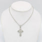 14K VS Diamond Cross Pendant With Ice Chain White Gold