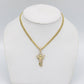 14K Divino Nino Pendant Three Tones with Miami Cuban Chain Yellow Gold