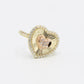 14K Heart  Women's Ring Cz StonesTwo Tones Yellow Gold