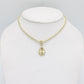 14K Tear Pendant Cz Stones with Ice Chain Yellow Gold