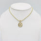 14K Round Pendant Cz Stones with Ice Chain Yellow Gold