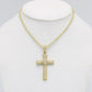 VS Diamond Cross Pendant with Ice Chain Yellow Gold
