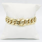 14K Semi Solid Cuban Bracelet Yellow Gold