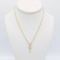 14K Crown Key Pendant with Rope Chain Yellow Gold
