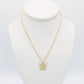 14K Butterfly Pendant with Rope Chain Yellow Gold