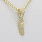 14K Minnie San Judas Pendant with Cuban Chain Yellow Gold