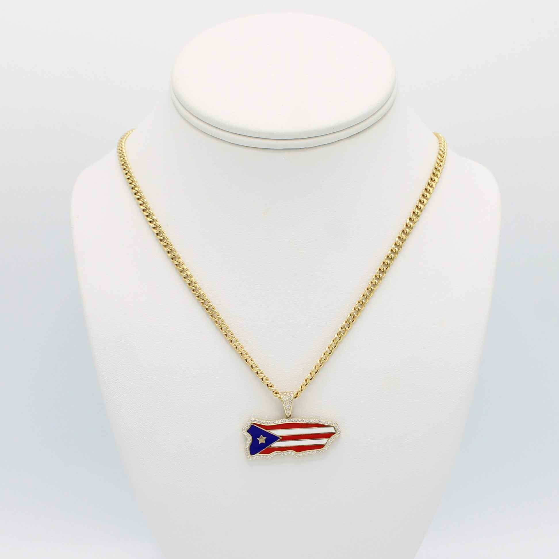 Puerto Rico Island Palm Tree Vintage Medal Pendant 14K Yellow Gold | Avital  & Co.