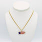 14K Puerto Rico Map Pendant with Miami Cuban Chain  Yellow Gold