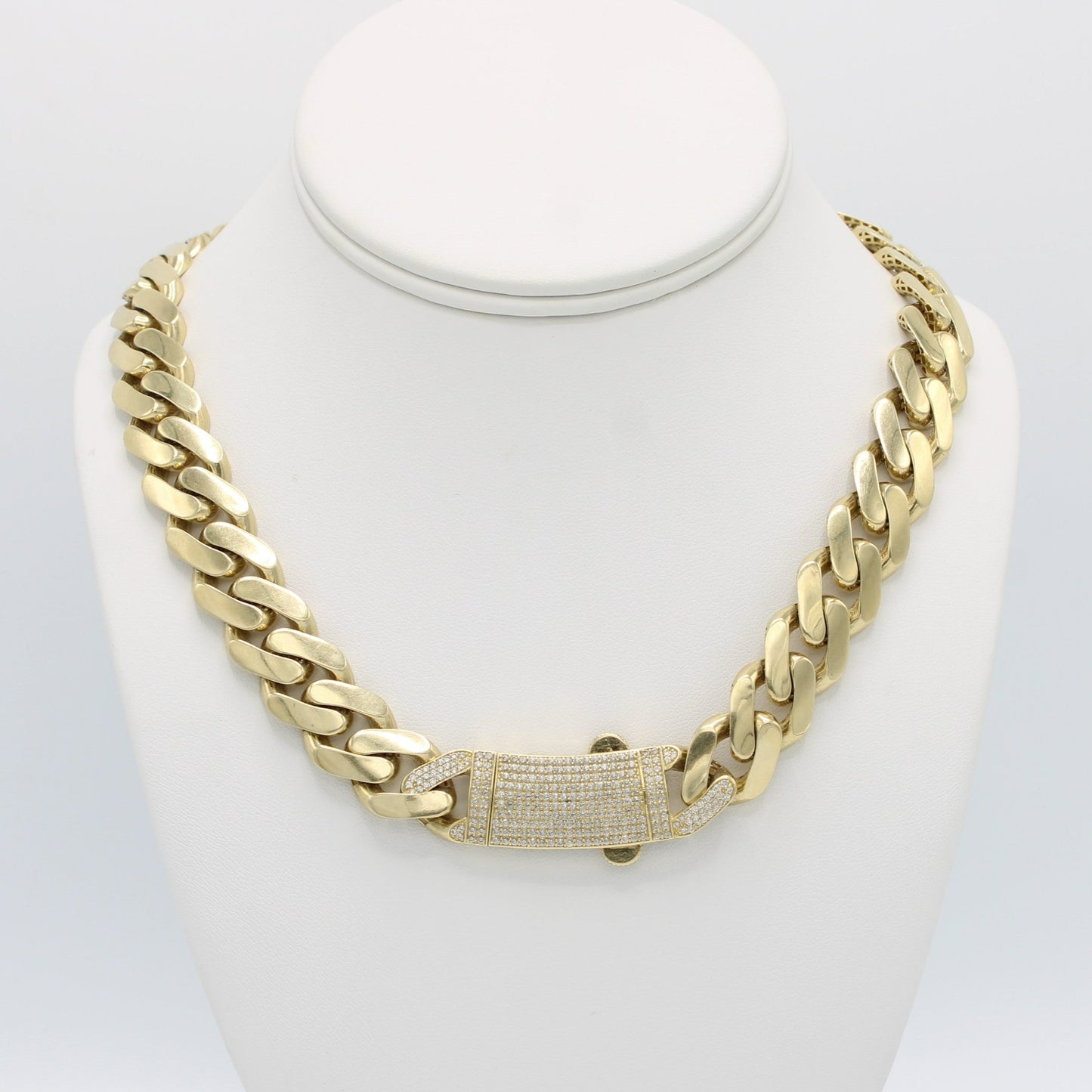 14K ITALLO Choker Cz Stones At Lock Yellow Gold