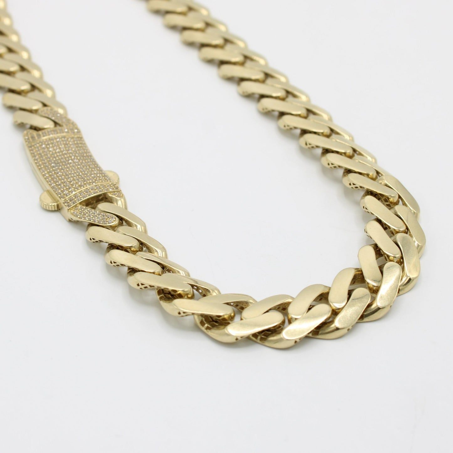 14K ITALLO Choker Cz Stones At Lock Yellow Gold
