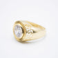 14K Round Cross Cz Men's Ring Yellow Gold