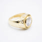 14K Round Cross Cz Men's Ring Yellow Gold