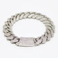 New 14K Full CZ Itallo Edge Bracelet White Gold (14.5MM)