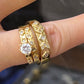 14K Trio Wedding Cz Stones Yellow Yellow