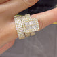 14K Trio Wedding Cz Stones Yellow Yellow