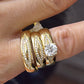 14K Trio Wedding Cz Stones Yellow Yellow