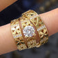 14K Trio Wedding Cz Stones Yellow Yellow