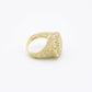 14K Hexagon Cz Men's Ring Yellow Gold