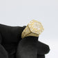 14K Hexagon Cz Men's Ring Yellow Gold
