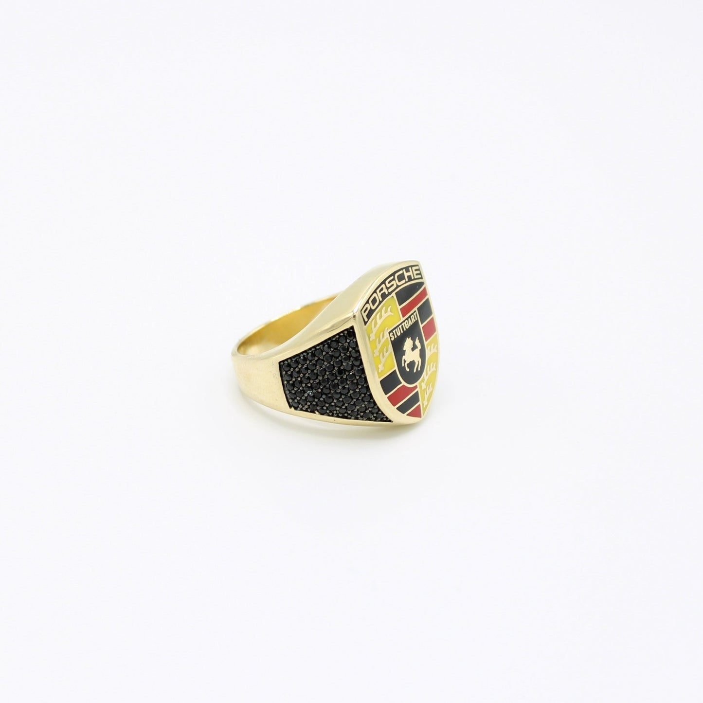 14K Men's Ring Black gems Men's Ring