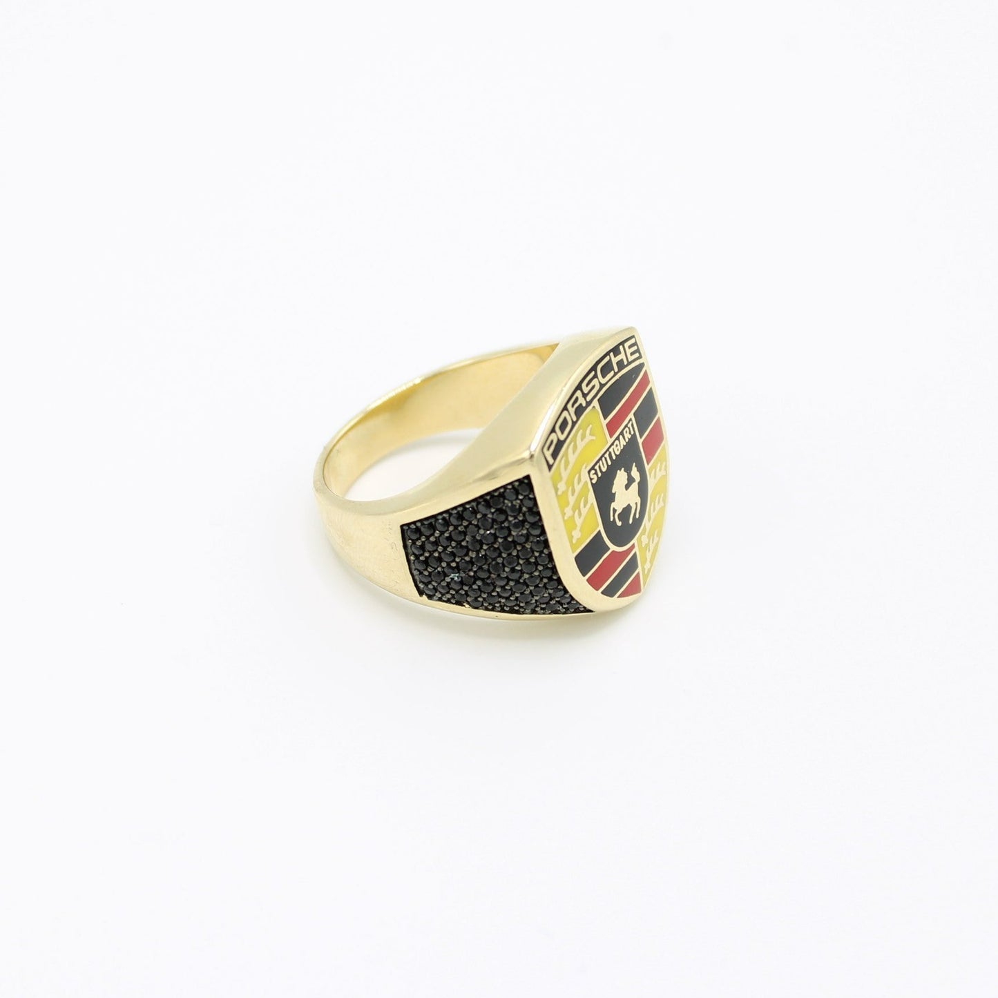 14K Men's Ring Black gems Men's Ring