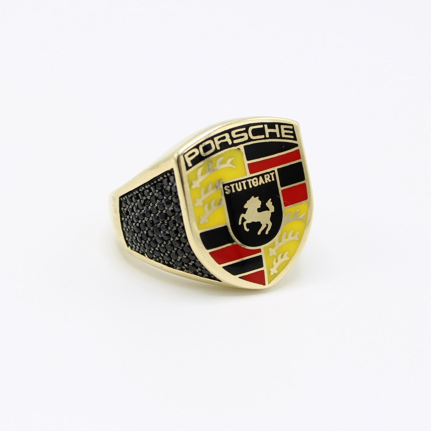 14K Men's Ring Black gems Men's Ring