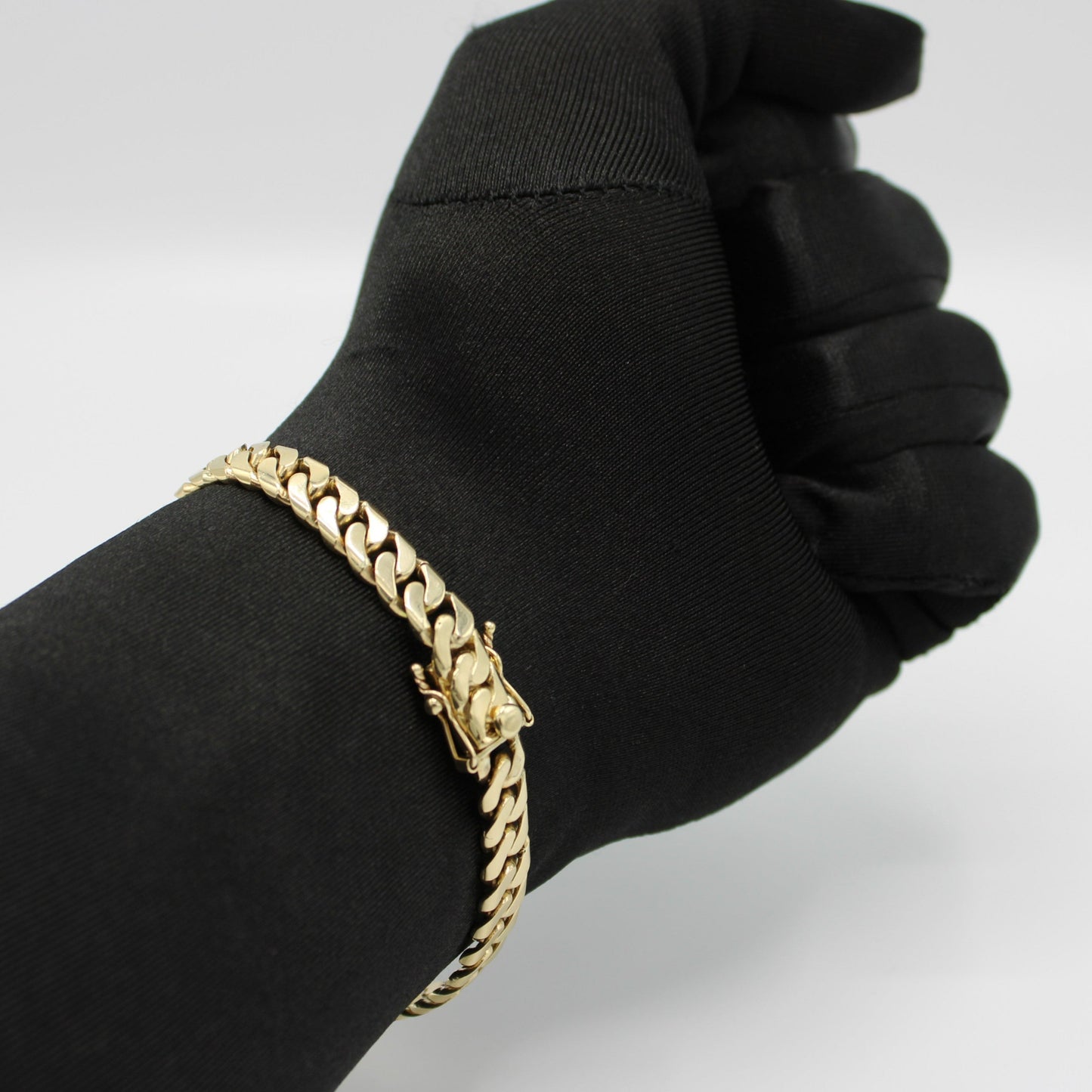 14K Name Plate Solid Cuban Bracelet Yellow Gold