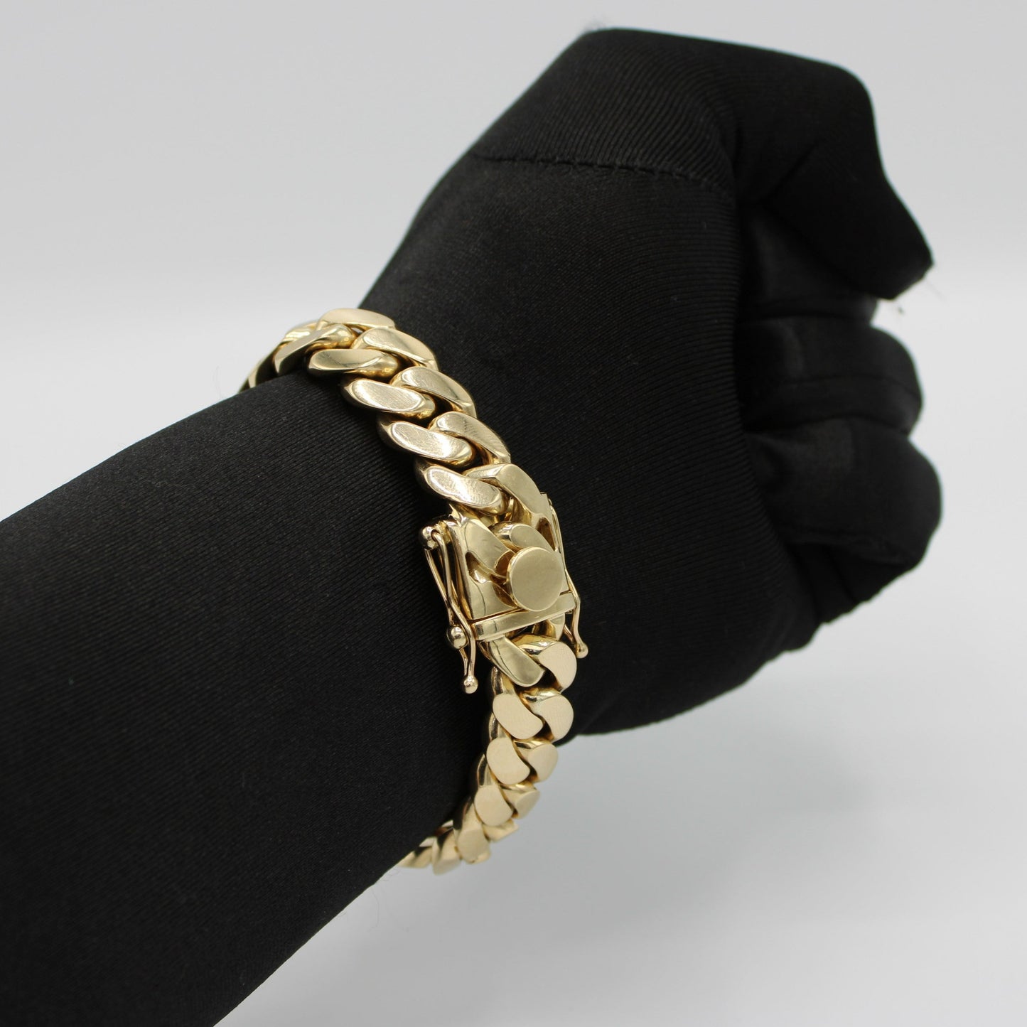 14K Solid BMX Cuban Bracelet \\14.5mm\\ Yellow Gold