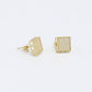 14K Square Men's Earring Cz Stones