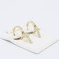 14K Small Cross Men's Hoop Cz Stones
