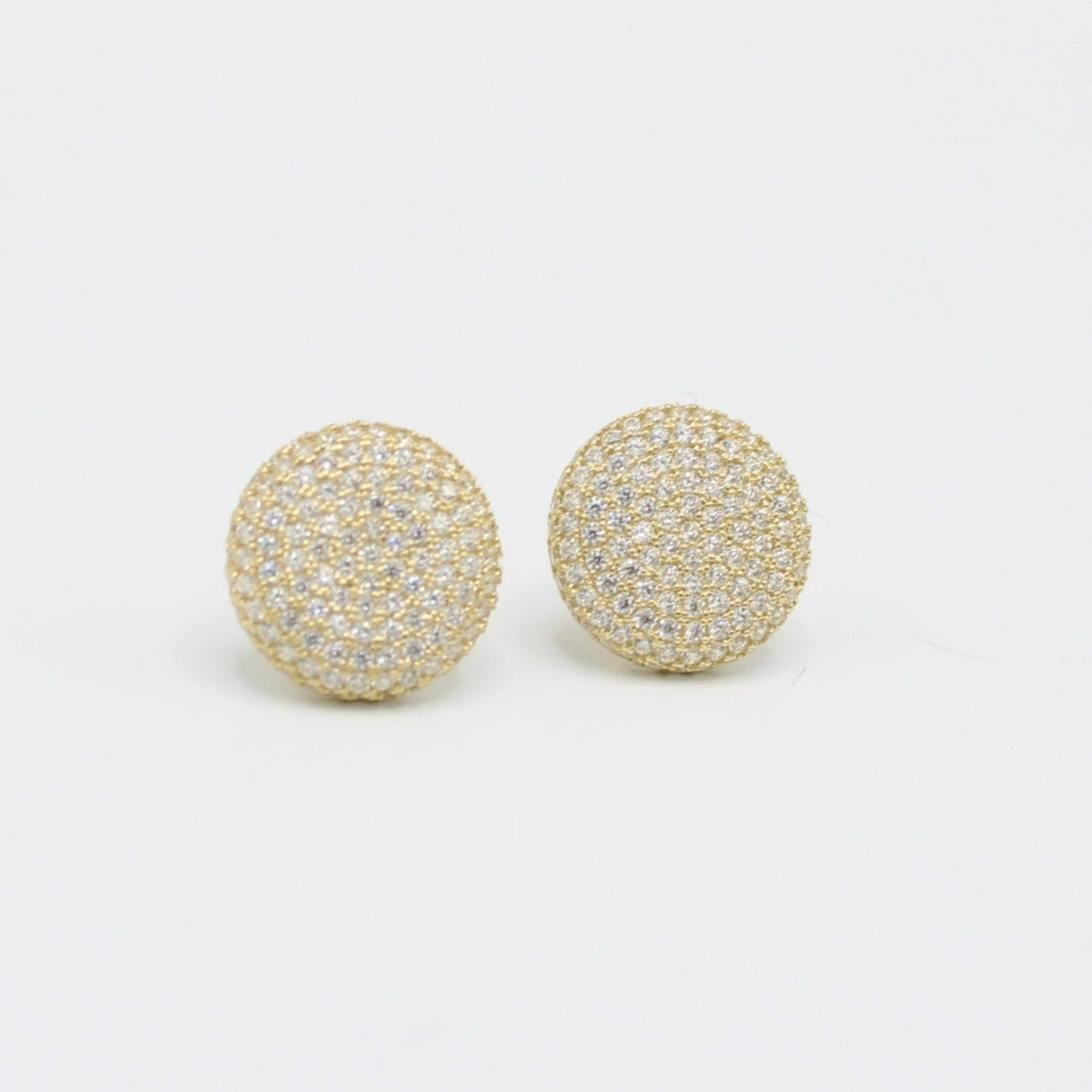 14K Round Men's Earring Cz