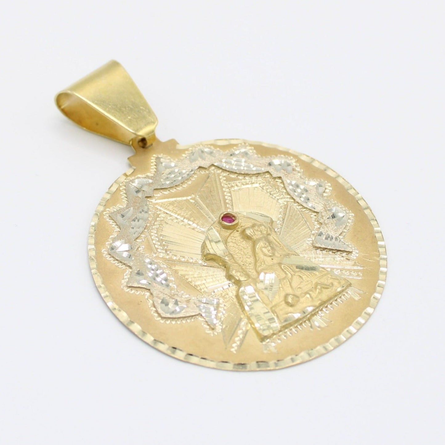 14K Virgen De La Altagracia Pendant Yellow Gold