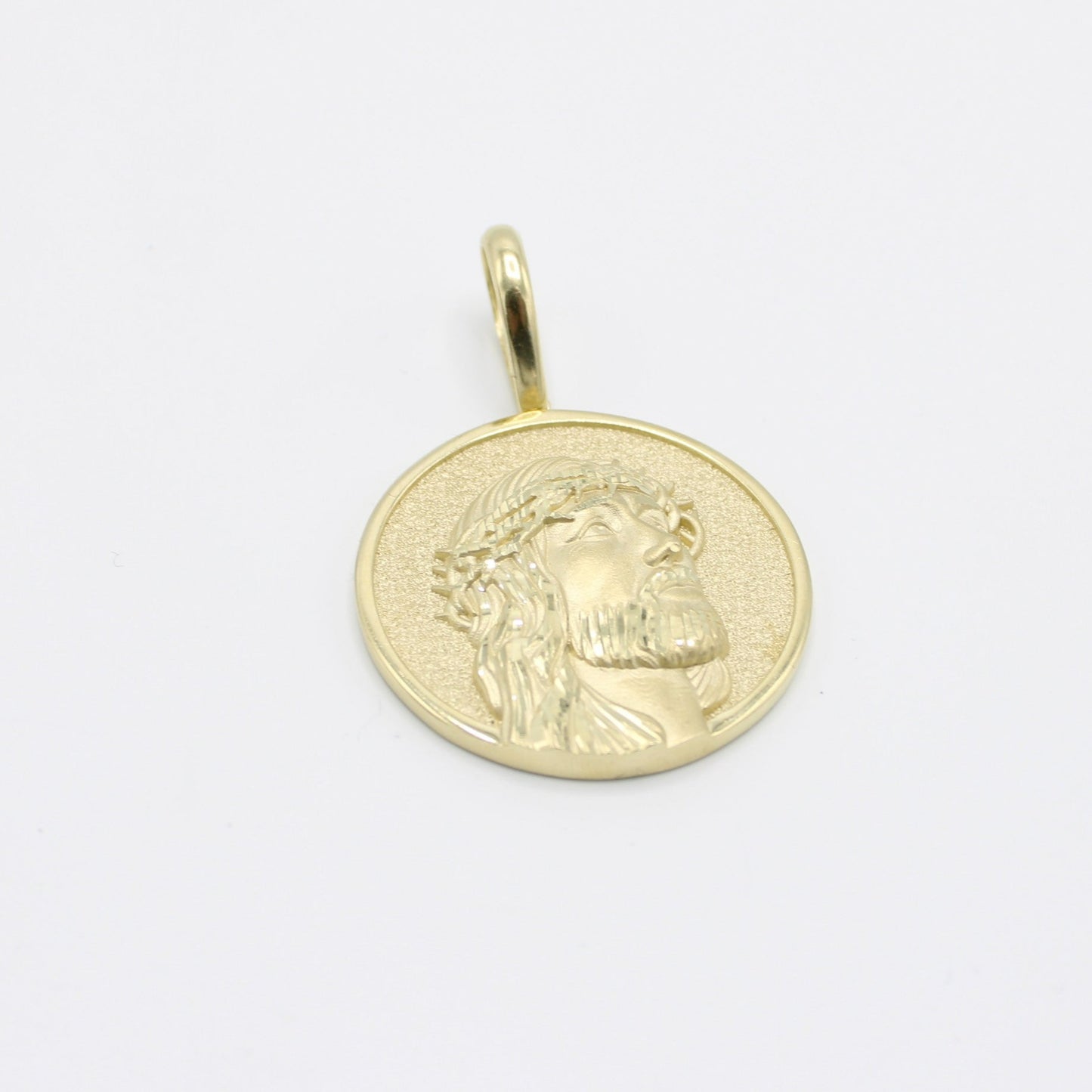 14K Jesus Face Pendant Yellow Gold