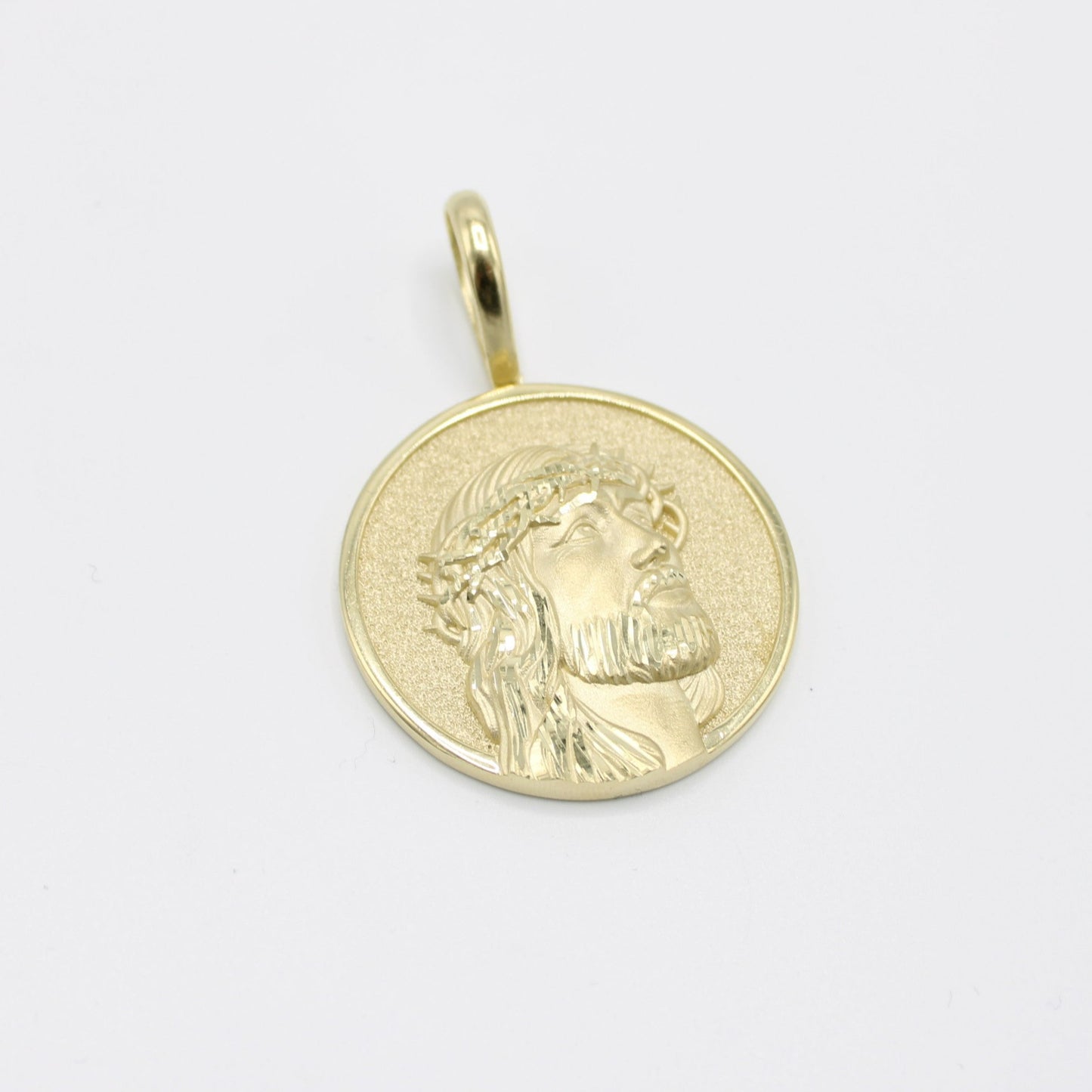 14K Jesus Face Pendant Yellow Gold