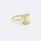 14K Fancy Cz Women's Ring Yellow Stone