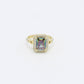 14K Fancy Cz Women's Ring Purple Stone
