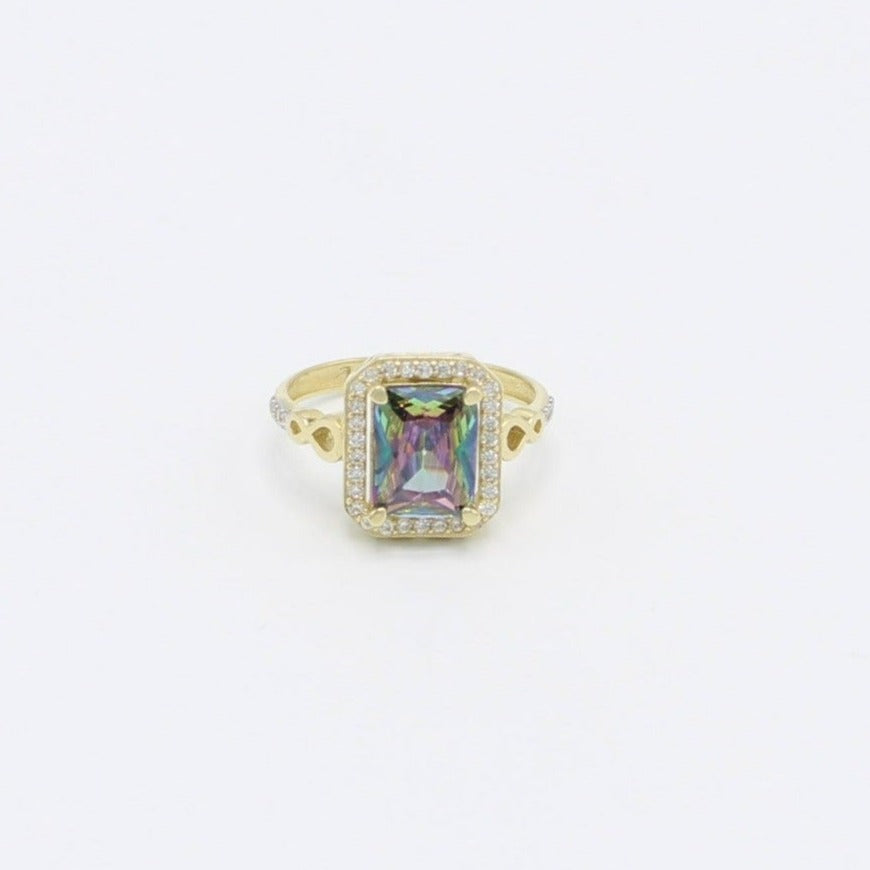 14K Fancy Cz Women's Ring Purple Stone