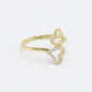 14K Heart Women's Gold Ring Cz Stones