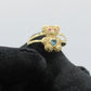 14K Teddy Bear Women's Gold Ring Cz Stones