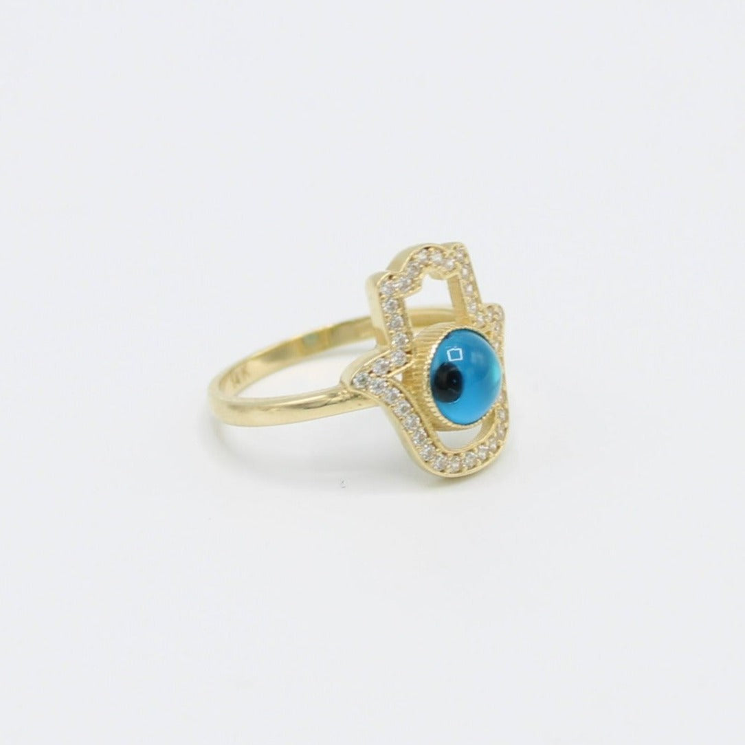 14K Hamsa Women's Gold Ring