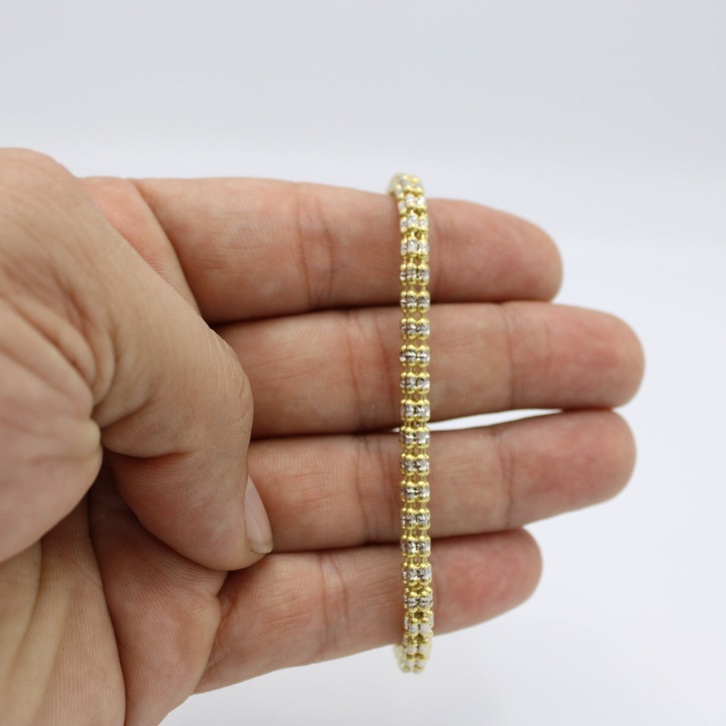 14K Moon Ice Bracelet Yellow Gold