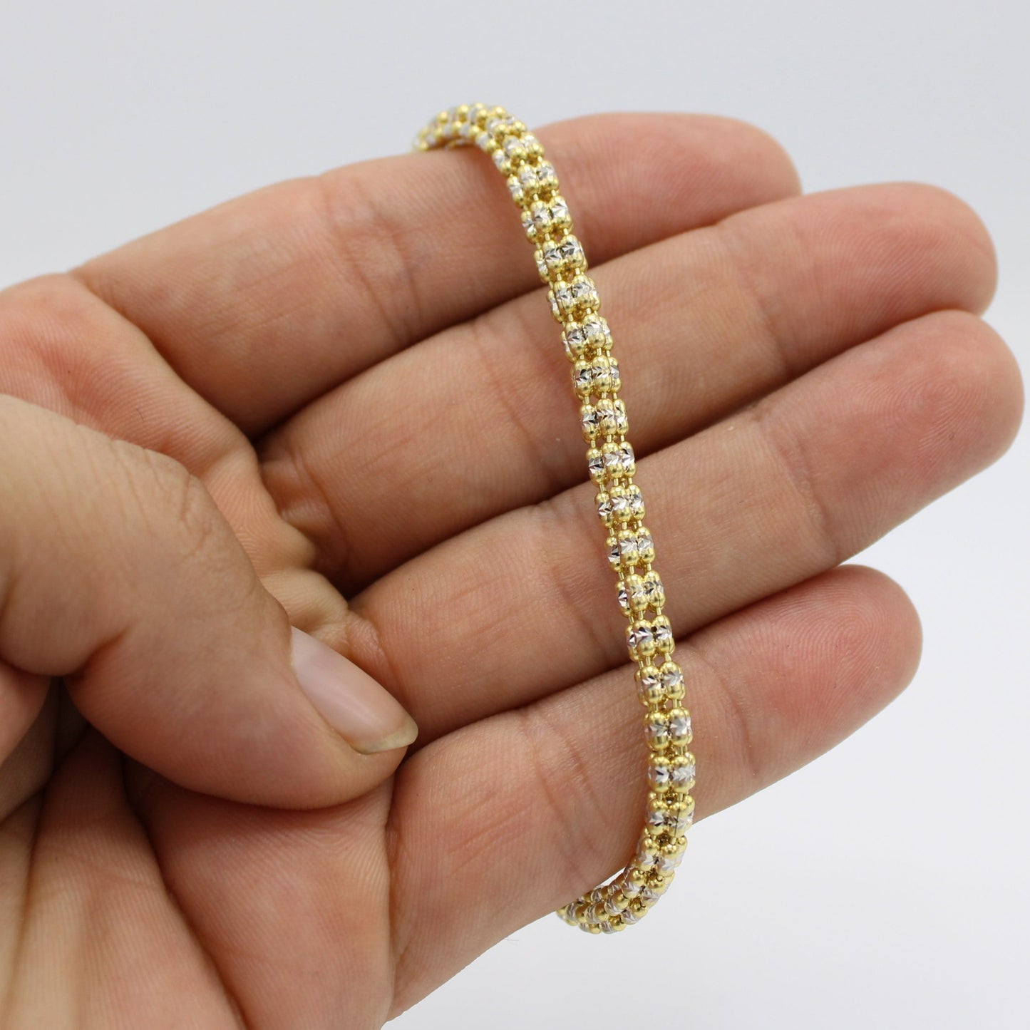 14K Moon Ice Bracelet Yellow Gold